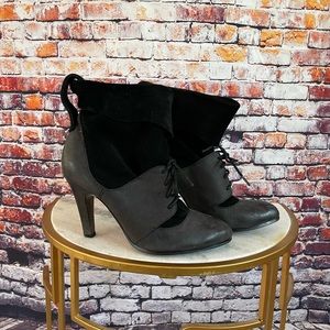 No. 704 b. Black and Grey booties suede and leather